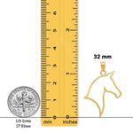 Load image into Gallery viewer, 14K Yellow Gold Polished Cut Out Horse Head Pendant with Chain Necklace options