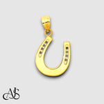 Load image into Gallery viewer, 14K Yellow Gold Polished Horseshoe Pendant with Chain Necklace options