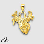 Load image into Gallery viewer, 14K Yellow Gold 2-D Textured Deer Head Charm with Chain Necklace options