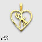 Load image into Gallery viewer, 14K Yellow Gold Deer in a Heart Pendant with Chain Necklace options