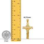 Load image into Gallery viewer, 14K Yellow Gold San Benito 2-Sided Crucifix Pendant with Chain Necklace options