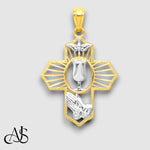 Load image into Gallery viewer, 14K Yellow Gold w/Rhodium Cross Pendant with Chain Necklace options
