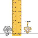 Load image into Gallery viewer, 14K Two-tone Gold w/White Rhodium Guadalupe In Heart Charm with Chain Necklace options