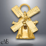 Load image into Gallery viewer, 14K Yellow Gold 3D Windmill Charm with Chain Necklace options