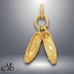 Load image into Gallery viewer, 14K Yellow Gold 3D Ballet Slippers Charm with Chain Necklace options