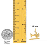 Load image into Gallery viewer, 14K Yellow Gold 3D Antique Sewing Machine Charm with Chain Necklace options