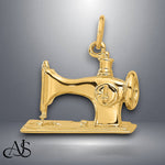 Load image into Gallery viewer, 14K Yellow Gold 3D Antique Sewing Machine Charm with Chain Necklace options