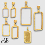 Load image into Gallery viewer, 14K Gold Pamp Suisse Lady Fortuna Bar Bezel Mountings - Screw Top - Diamond-cut Design for Sizes 1 gram, 2.5 gram, 10 gram, and 1 oz bars