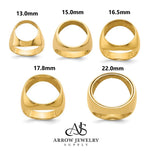 Load image into Gallery viewer, Gold Coin Ring Bezel Mounting with Plain Polished Design for 13mm 14mm 15mm 16mm 16.5mm 17.8mm 21.6mm 22mm Size Coins Made in Solid 14K Gold