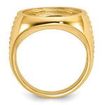 Load image into Gallery viewer, Gold Coin Ring Bezel Mounting with Ribbed Center Design for 16.5mm and 21.6mm Size Coins - Mans Ring - Made in Solid 14K Gold