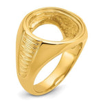 Load image into Gallery viewer, Gold Coin Ring Bezel Mounting with Ribbed Center Design for 16.5mm and 21.6mm Size Coins - Mans Ring - Made in Solid 14K Gold