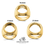 Load image into Gallery viewer, 14K Gold Coin Ring Mounting with Ridges Ribbed Sides Design for Men - Available for 16.5mm 17.8mm or 21.6mm coins