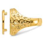 Load image into Gallery viewer, 14K Gold Mans Coin Ring Nugget Textured Design for US 1/10th oz Eagle 16.5mm Coin