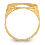Load image into Gallery viewer, 14K Gold Coin Ring Mounting with Ribbed Sides Design for Men - Holds US 1/10th oz Eagle Gold Coin 16.5mm