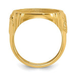 Load image into Gallery viewer, 14K Gold Coin Ring Mounting Horse Head Side Design for Men - Holds US 1/10th oz Eagle Gold Coin 16.5mm