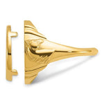 Load image into Gallery viewer, 14K Gold Coin Ring Mounting Horse Head Side Design for Men - Holds US 1/10th oz Eagle Gold Coin 16.5mm