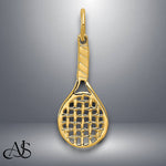 Load image into Gallery viewer, 14K Yellow Gold Racquet Charm with Chain Necklace options