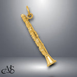 Load image into Gallery viewer, 14K Yellow Gold 3-D Clarinet Charm with Chain Necklace options