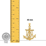 Load image into Gallery viewer, 14K Yellow Gold Solid Mariners Cross Pendant with Chain Necklace options