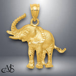 Load image into Gallery viewer, 14K Yellow Gold Solid Elephant Pendant with Chain Necklace options