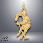 Load image into Gallery viewer, 14K Yellow Gold Hockey Player Charm with Chain Necklace options