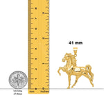 Load image into Gallery viewer, 14K Yellow Gold Solid Polished Open-Backed Horse Pendant with Chain Necklace options