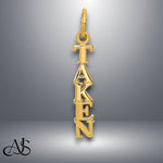 Load image into Gallery viewer, 14K Yellow Gold Polished TAKEN Charm with Chain Necklace options