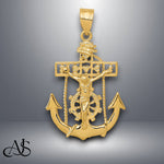 Load image into Gallery viewer, 14K Yellow Gold Mariners Cross Pendant with Chain Necklace options