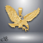Load image into Gallery viewer, 14K Yellow Gold Solid Polished Eagle Pendant with Chain Necklace options