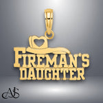 Load image into Gallery viewer, 14K Yellow Gold FIREMAN'S DAUGHTER Charm with Chain Necklace options