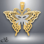Load image into Gallery viewer, 14K Yellow Gold w/Rhodium Fancy Butterfly Pendant with Chain Options