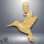 Load image into Gallery viewer, 14K Yellow Gold Hummingbird Pendant with Chain Options