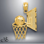 Load image into Gallery viewer, 14K Yellow Gold Basketball Pendant with Chain Options