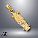 Load image into Gallery viewer, 14K Yellow Gold 3-D Skate Board Charm with Chain Options