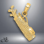 Load image into Gallery viewer, 14K Yellow Gold Golf Bag Charm with Chain Options