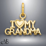 Load image into Gallery viewer, 14K Yellow Gold I HEART MY GRANDMA Charm with Necklace Chain Options