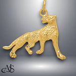 Load image into Gallery viewer, 14K Yellow Gold Cheetah Charm with Necklace Chain Options