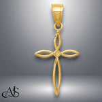Load image into Gallery viewer, 14K Yellow Gold Passion Cross Charm with Necklace Chain Options
