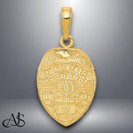 Load image into Gallery viewer, 14K Yellow Gold Police Officer Badge Pendant with Necklace Chain Options