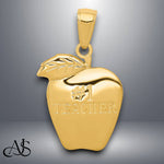 Load image into Gallery viewer, 14K Yellow Gold #1 TEACHER Apple Pendant with Necklace Chain Options