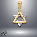 Load image into Gallery viewer, 14K Two-tone Gold Star of David Pendant with Necklace Chain Options