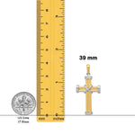 Load image into Gallery viewer, 14K Two-tone Gold Fancy Cross Pendant with Necklace Chain Options