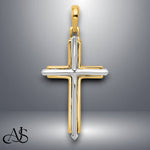 Load image into Gallery viewer, 14K Two-tone Gold Fancy Cross Pendant with Necklace Chain Options