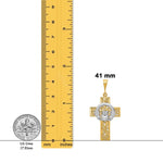 Load image into Gallery viewer, 14K Two-tone Gold Claddagh Cross Pendant with Necklace Chain Options