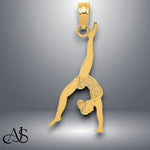 Load image into Gallery viewer, 14K Yellow Gold Solid Polished Gymnast Pendant with Necklace Chain Options
