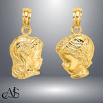 Load image into Gallery viewer, 14K Yellow Gold Girl or Boy Head Charm with Necklace Chain Options