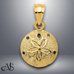 Load image into Gallery viewer, 14K Yellow Gold Solid Polished Laser-Cut Sand Dollar Pendant with Necklace Chain Options