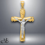 Load image into Gallery viewer, 14K Polished Two-tone Gold Crucifix Pendant with Necklace Chain Options