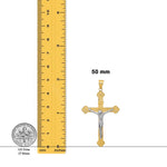 Load image into Gallery viewer, 14K Two-tone Gold INRI Crucifix Pendant with Necklace Chain Options