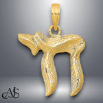 Load image into Gallery viewer, 14K Yellow Gold Chai Pendant with Necklace Chain Options